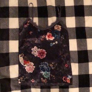 Velvet crushed tank top